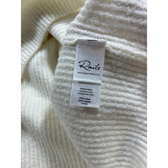 Rails Alexi Asymmetrical Sweater Cream Off White XL Pullover Long Sleeve Cutout - Picture 8 of 11